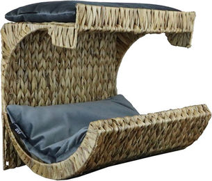 Produktbild von Katzen-Wandmulde WH mit Samtkissen grau