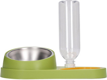 Produktbild von Katzen Wasser Futter Napf mit automatischer Wasserbefüllung und 16 Grad Neigung aus Edelstahl