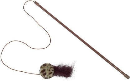 Produktbild von Katzenangel mit Rassel Kugel mit Federn Nobby Pet