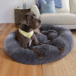 Produktbild von Katzenbett Hundebett Kissen Artikel für kleine Hunde Heimtierbedarf 90Lx90Bx22H (Dunkelgrau, cm) dunkelgraue