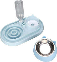Produktbild von Katzenfutter- und Wassernapf-Set Langsames Fressen Automatischer Trinkwasser- und Katzenfutter-Napf für Welpen L(for 6.5-9kg)