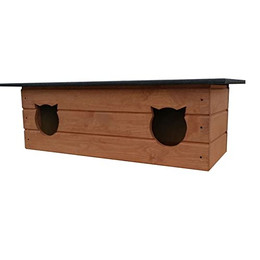 Produktbild von Katzenhaus 110x40 cm Katzenhütte Doppelt Outdoor isoliert aus Holz