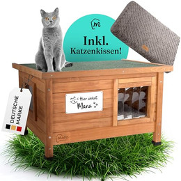 Produktbild von Katzenhaus Outdoor winterfest und isoliert mit Katzenkissen