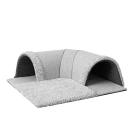 Produktbild von Katzenhütte 2 in 1 mit Tunnel und Matte, rutschfest, 70x70 cm