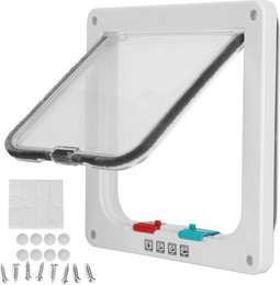 Produktbild von Katzenklappe Sicherheitsklappe Katzenklappe Kunststoff Kleine Haustiertür Haushalts Haustierbedarf Weiß L S(for 2-4kg) weiß