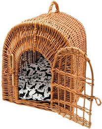 Produktbild von Katzenkorb Katzenhöhle Weidenkorb mit Kissen und Verschluss