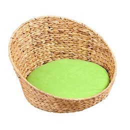 Produktbild von Katzenkorb Queeny mit Kissen grün