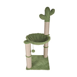 Produktbild von Katzenkratzbaum Kaktus mit Jute-Kratzstämmen, Hängematte und Spielzeug