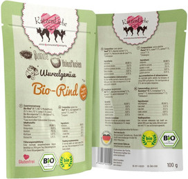 Produktbild von Katzenliebe 100 Gramm Katzennassfutter Sparpaket 30 x 100 Gramm Bio Rind mit Kokosflocken