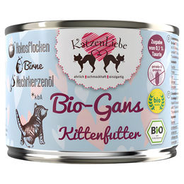 Produktbild von Katzenliebe Kitten Bio-Gans mit Bio-Birne 200 g - 12 Stück