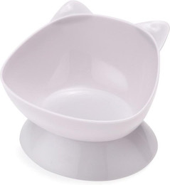 Produktbild von Katzennapf, hoher Futternapf, Futternapf für Katzen, Halswirbelsäulenschutz, Katzenfutternapf, Futterbecken weiß