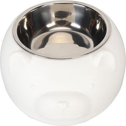 Produktbild von Katzennapf Lebensmittelqualität 304 Edelstahl 200ml Fassungsvermögen Erhöhter geneigter Haustiernapf für Katzen Hunde