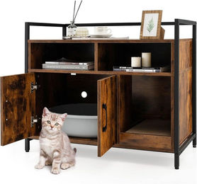 Produktbild von Katzenschrank mit Doppeltüren und Kratzunterlage