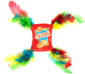 Produktbild von Katzenspielzeug Crinkle Crisps mit Federn - 1 Stk.
