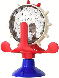 Produktbild von Katzenspielzeug-Leckerli-Spender mit Glocke, lustiges drehbares Rad, langsamer Futterspender, Kätzchen, Welpen, interaktives Spielzeug für kleine Hunde, Haustierzubehör