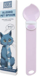 Produktbild von Katzenstreifen-Futterspender, lebensmittelechter Katzen-Nassleckerli-Spenderlöffel, einfacher Katzenfutter-Fütterungslöffel, langer Griff, Katzenstreifen-Quetschlöffel violett