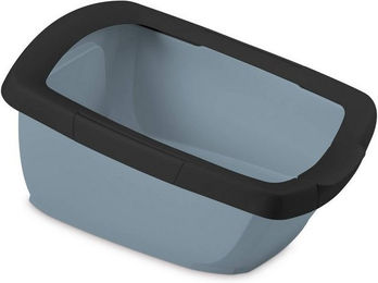 Produktbild von Katzentoilette Schalentoilette mit abnehmbarem Rand blau-schwarz