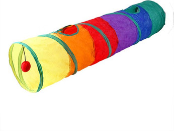 Produktbild von Katzentunnel Regenbogen gerade für kleine Haustiere