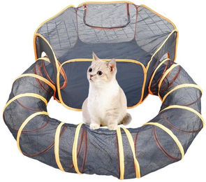Produktbild von Katzentunnel und Haustierzelt tragbar faltbar schwarz