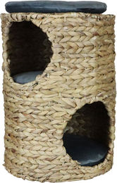 Produktbild von Katzenturm WH mit Samtkissen grau