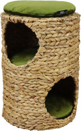 Produktbild von Katzenturm WH mit Samtkissen oliv