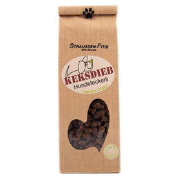 Produktbild von Keksdieb Fitis Strauß Hundesnack - 125 g