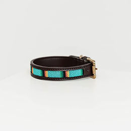 Kentucky Dogwear Hundehalsband handgeknüpfte Perlen hellblau Größe S 42cm - 42 cm – Bild 1 von 9