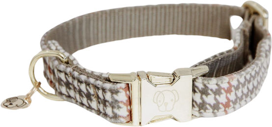 Produktbild von Kentucky Dogwear Hundehalsband Pied-de-Poule beige XS