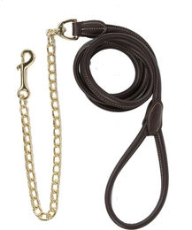 Kentucky Horsewear Führleine Leder mit Kette - 270 cm – Bild 1 von 4