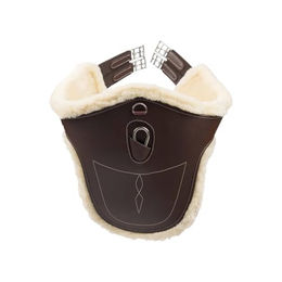 Kentucky Horsewear Sattelgurt mit Bauchlatz aus Kunstleder und Lammfellimitat - 135 cm – Bild 1 von 3