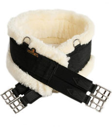 Kentucky Horsewear Sattelgurt mit Lammfellimitat und doppelten Gummizügen – Bild 1 von 4