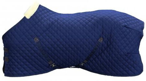 Kentucky Stalldecke 600D 145 cm Veganes Kaninchenfell Navy – Bild 1 von 7