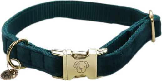Produktbild von Kentucky Velvet Hundehalsband Samt Smaragdgrün L 42-68cm