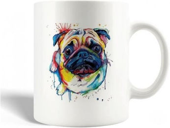 Produktbild von Keramikbecher Französische Bulldogge bunt - 0,3 l