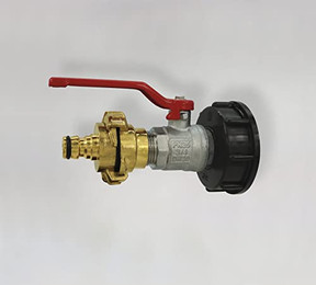 Produktbild von Kerbl Anschlusshahn für IBC-Container mit Kunststoffadapter S60x6 und 3/4" Schnellkupplung