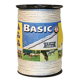Produktbild von Kerbl Basic PE-Seil Weidezaun Elektroseil 6mm x 200m Weiß - 200 m