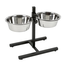 Produktbild von Kerbl Futterbar mit 2 Edelstahlnäpfen - 3,6 l