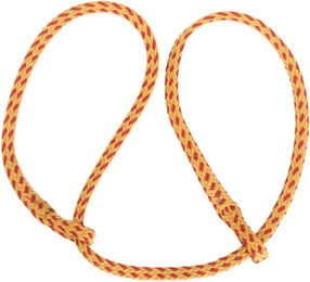 Kerbl Geburtsstrick Poly/flach gelb-rot mit zwei Schlaufen – Bild 1 von 2