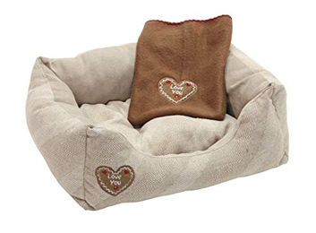Kerbl Kuschelbett Love You beige – Bild 1 von 4