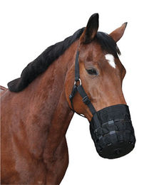 Kerbl Maulkorb/Fressbremse Nylon schwarz Warmblut – Bild 1 von 7