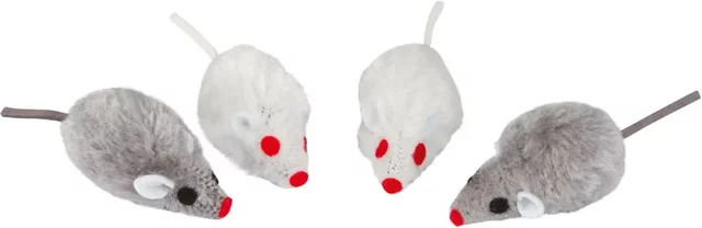 Produktbild von Kerbl Outdoor-Spielzeug Katzenspielzeug Rasselmäuse 4er Set