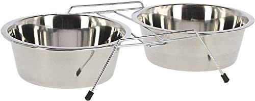 Produktbild von Kerbl Pet Doppelnapfständer mit 2 Edelstahlnäpfen - 2 x 900 ml