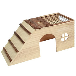 Produktbild von Kerbl Pet Nagerhaus Nature mit Rampe und Futterplatz