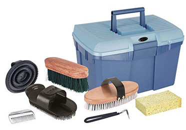 Produktbild von Kerbl Putzbox blau mit Pferdepflege-Zubehör - 1 Stk.
