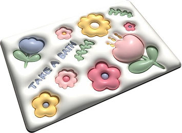 Produktbild von Kieselgur Badematte Badematte Rutschfest 3D-Muster Schnelltrocknend Badezimmerboden Teppich 003