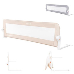 Produktbild von Kikkaboo Bettschutzgitter I am safe 150 cm klappbar hellbraun