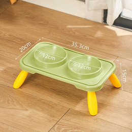 Produktbild von Kimpets Doppelter Katzennapf, erhöhter Futternapf für Haustiere, rutschfester Hundenapf, Neigungsständer, Futterspender für Katzen, Futternapf für Kätzchen