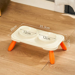 Produktbild von Kimpets Doppelter Katzennapf, erhöhter Futternapf für Haustiere, rutschfester Hundenapf, Neigungsständer, Futterspender für Katzen, Futternapf für Kätzchen