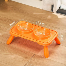 Produktbild von Kimpets Doppelter Katzennapf, erhöhter Futternapf für Haustiere, rutschfester Hundenapf, Neigungsständer, Futterspender für Katzen, Futternapf für Kätzchen