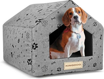 Produktbild von KING DOG Wasserdichtes Hundehaus 50x40x38cm mit Fleece-Kissen